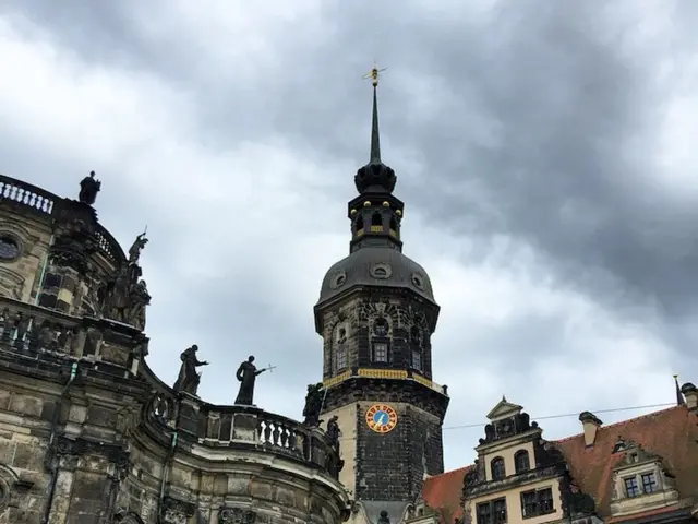 Rebuilt Clock Tower of Historic Düsseldorf