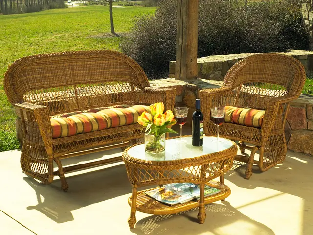 discounted rattan garden sofa set by Argos, now available at £160; risk missing out as stock may...