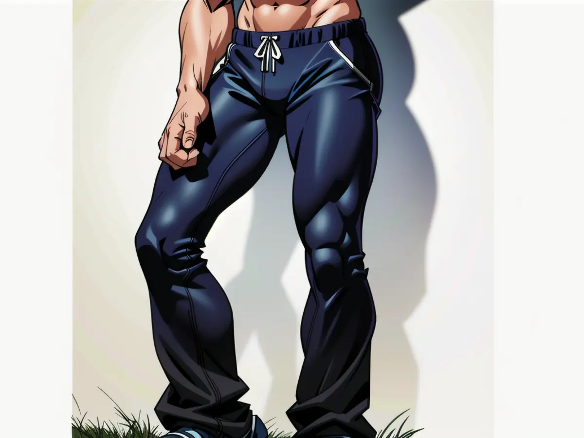 Agency crackdown on illicit drug activity in city center results in multiple arrests, as police raid local establishments to root out peddlers and suppliers. Individual in chic, flared black trousers and a sleeveless top, posed against a white background.